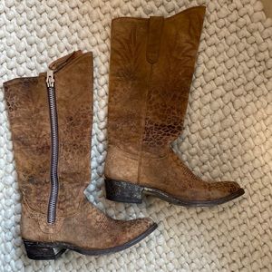 Pristine Old Gringo Leopard Zipper Cowgirl Boots